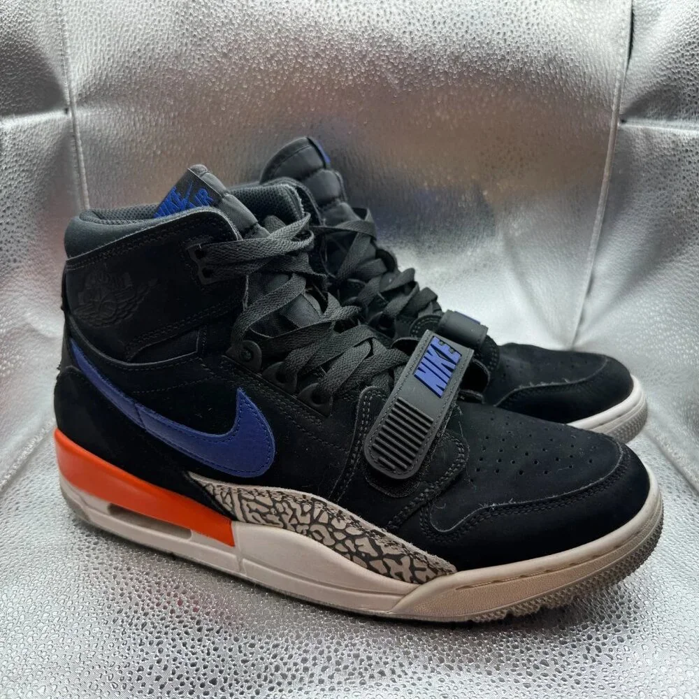 Size 10.5 Nike Air Jordan Legacy 312 Knicks Black Blue Orange Sneaker AV3922-048